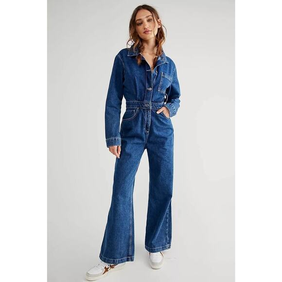 The Ragged Priest Small Questioner Boilersuit Long Sleeve Denim Cargo Jumpsuit - Picture 1 of 7